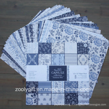 Parisienne Blue 12X12 &quot;Paper Pack Scrapbook Patterned Paper Pad